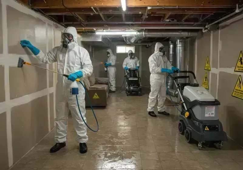 Basement Moisture Removal and Structural Drying process in Hillsboro, MO